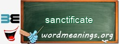 WordMeaning blackboard for sanctificate